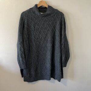 Mer Sea Lisbon Mock Neck Sweater Oversized OS Lattice Knit